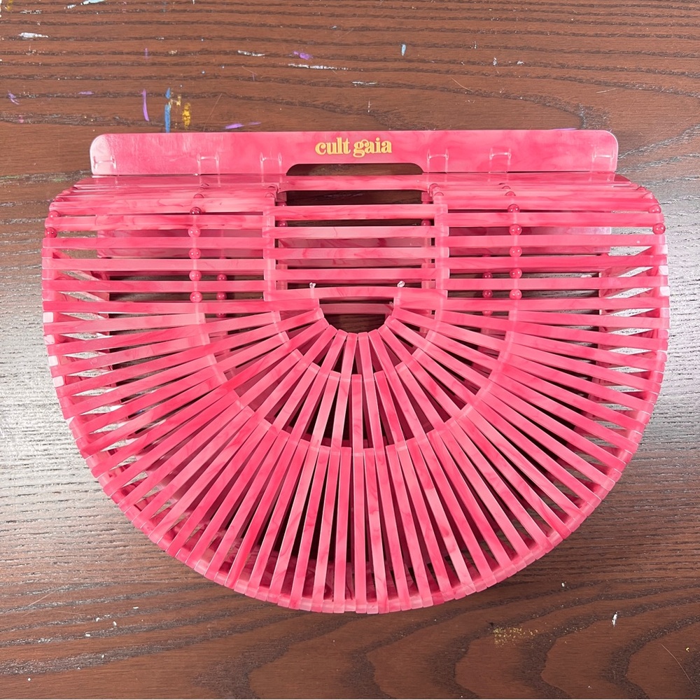 Cult Gaia Pink Acrylic Ark Purse
